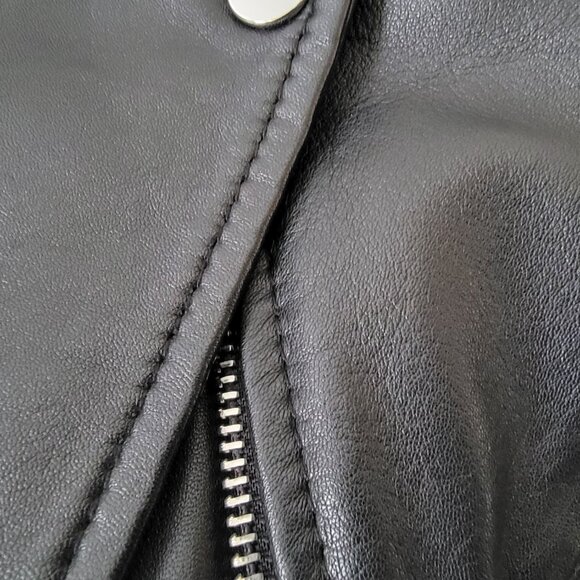 Sandro Leather Biker Jacket | Size US 2-4 | 100% Soft Lamb Leather - Picture 6 of 12